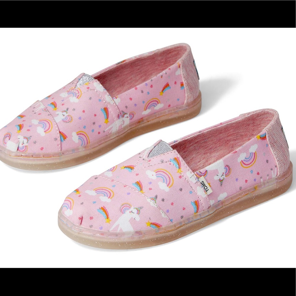 NWOT Toms Alpargatas Almond Blossom Unicorn Print